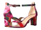 Nine West Pruce Block Heel Sandal (pink Multi Satin) High Heels