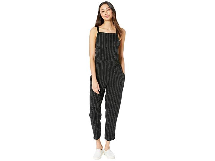 Rvca Split Overall Jumpsuit (black) Women's Overalls One Piece