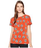 Calvin Klein Pullover Top (spicy Orange Multi) Women's Clothing