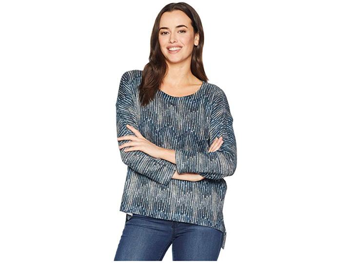 Nally & Millie Chevron Print Boxy Top (multi) Women's Clothing