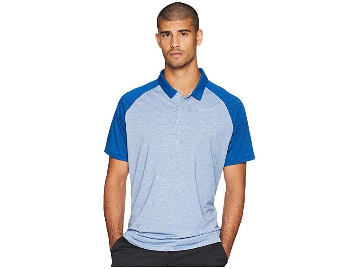 Nike Golf Dry Polo Raglan (royal Tint/gym Blue/heather/flint Silver) Men's Clothing