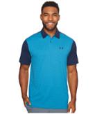 Under Armour Golf Tips Back Jacquard Polo (bayou Blue/academy/academy) Men's Short Sleeve Knit