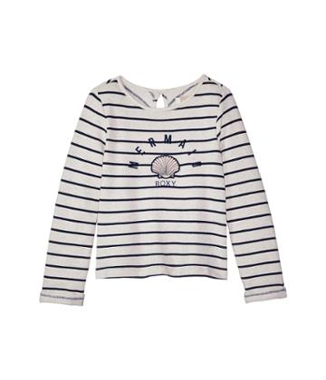 Roxy Kids Heart And Soul Fleece Top (big Kids) (dress Blues/nautic Stripe) Girl's Fleece