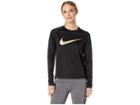 Nike Miler Metallic Long Sleeve Top (black) Women's Clothing