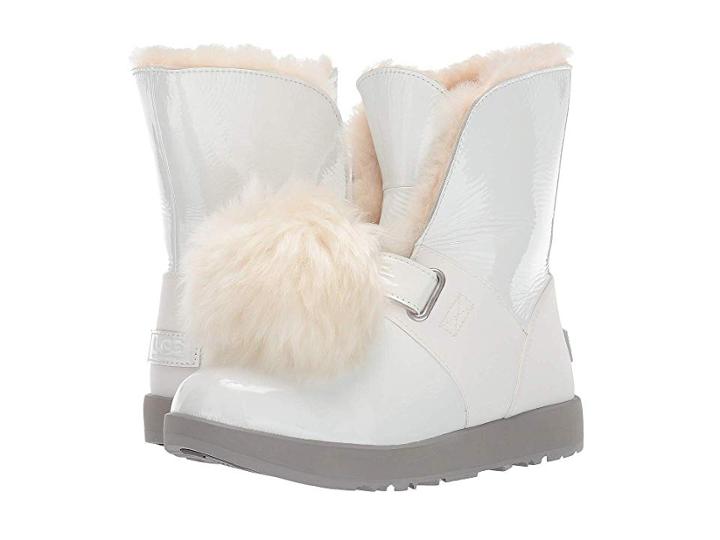 Ugg Isley Patent Waterproof Boot (white) Women's Cold Weather Boots