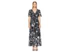 Fuzzi Flower Deco Gown (nero) Women's Dress