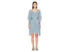 Eileen Fisher V-neck Caftan (blue Steel) Women's Clothing