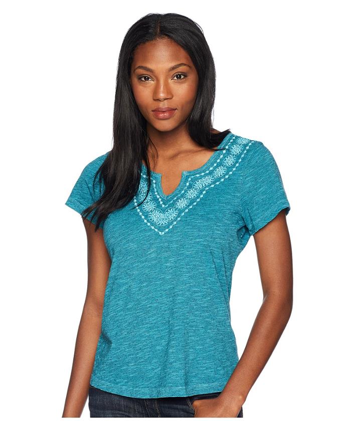 Aventura Clothing Maisie Short Sleeve Top (pagoda Blue) Women's Clothing