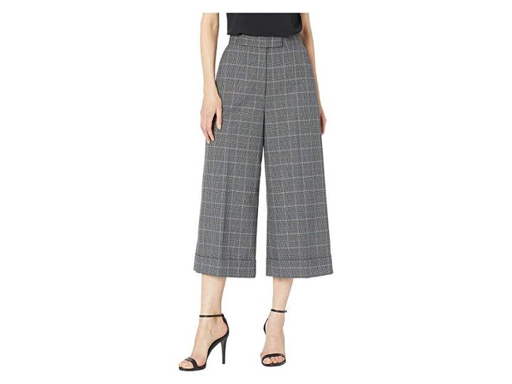 Anne Klein Small Check Cuffed Culottes (versailles Combo) Women's Casual Pants