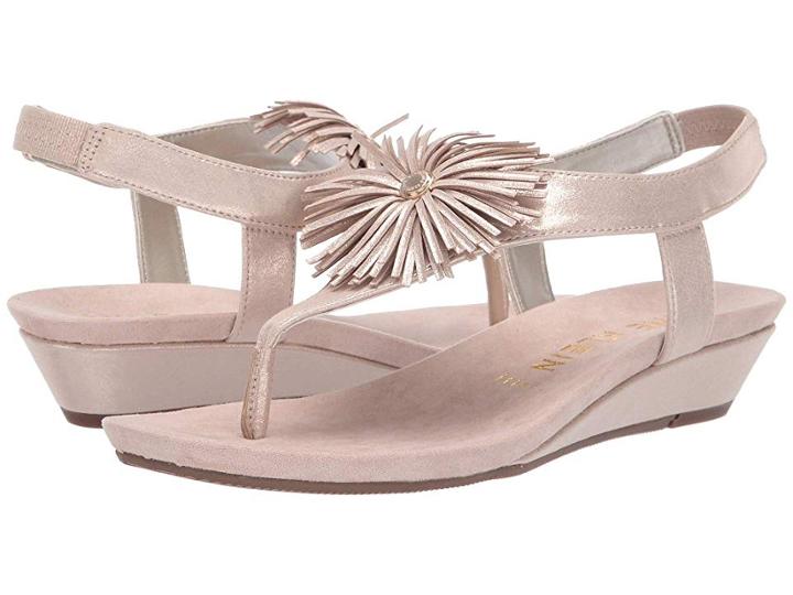 Anne Klein Isotta Wedge Sandal (blush) Women's Sandals