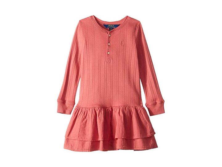 Polo Ralph Lauren Kids Cotton Henley Dress (little Kids) (adirondack Berry) Girl's Dress