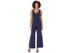 Marina Stretch Crepe Sleeveless V-neck Bar-back Jumpsuit (navy) Women's Jumpsuit & Rompers One Piece