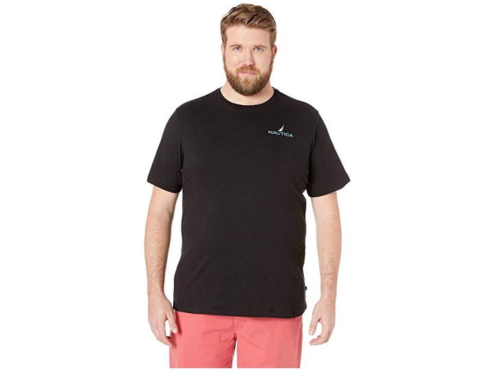Nautica Big & Tall Big Tall Latitude Longitude Tee (true Black) Men's Clothing