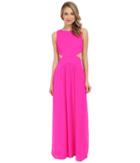 Nicole Miller Queen Of The Night Viscose Gerogette Dress (neon Pink) Women's Dress