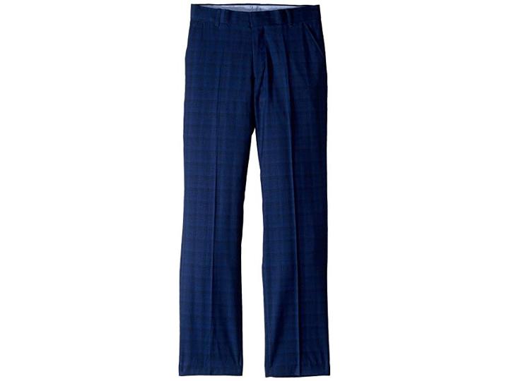 Tommy Hilfiger Kids Stretch Shadow Plaid Pants (big Kids) (midnight) Boy's Casual Pants