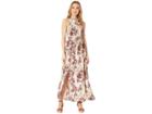 Angie Halter Maxi Dress W/ Lace Insets (latte) Women's Dress