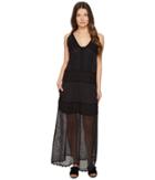 Just Cavalli Sleeveless Long Lace Sheer Dress (black) Women's Dress