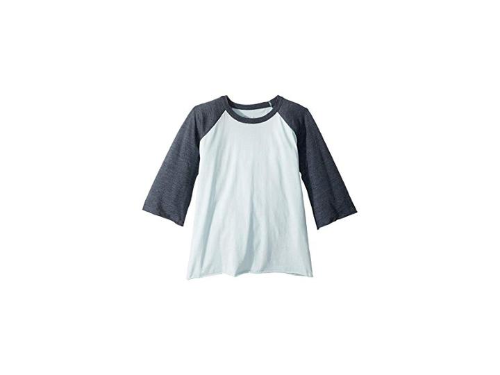 Chaser Kids Extra Soft Jersey Flounce Sleeve Baseball Raglan Tee (little Kids/big Kids) (waterfall/shark) Girl's T Shirt