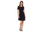 Catherine Catherine Malandrino Nan Short Sleeve Side Ruched Tee Dress (black) Women's Dress
