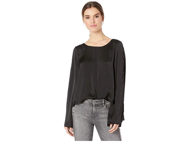 Cupcakes And Cashmere Damien Pearl Detailed Top (black) Women's Clothing