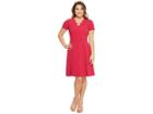 Tahari By Asl Petite Scallop Fit And Flare Dress (raspberry) Women's Dress