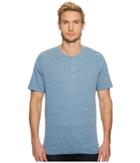 Threads 4 Thought Baseline Tri-blend Short Sleeve Henley (opa Blue) Men's Short Sleeve Pullover