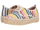 Loeffler Randall Alfie (natural Canvas/rainbow Ric-rac) Women's Lace Up Casual Shoes