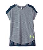 Under Armour Kids Threadborne Play Up Tee (big Kids) (true Ink/true Ink/quirky Lime) Girl's T Shirt