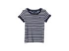 Polo Ralph Lauren Kids Ruffled Cotton-modal T-shirt (little Kids) (french Navy/white) Girl's T Shirt