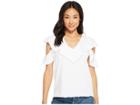 Lanston Cold Shoulder Ruffle Tee (white) Women's T Shirt
