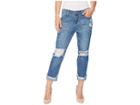 Liverpool Kennedy Crop Boyfriend In A Classic Soft Rigid Denim In Gramercy Patched (gramercy Patched) Women's Jeans