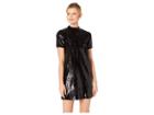 Michael Michael Kors Mock Neck Short Sleeve Dress (black) Women's Dress