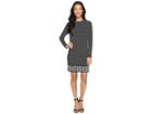 Michael Michael Kors Nezla Long Sleeve Boat Neck Border Dress (black) Women's Dress