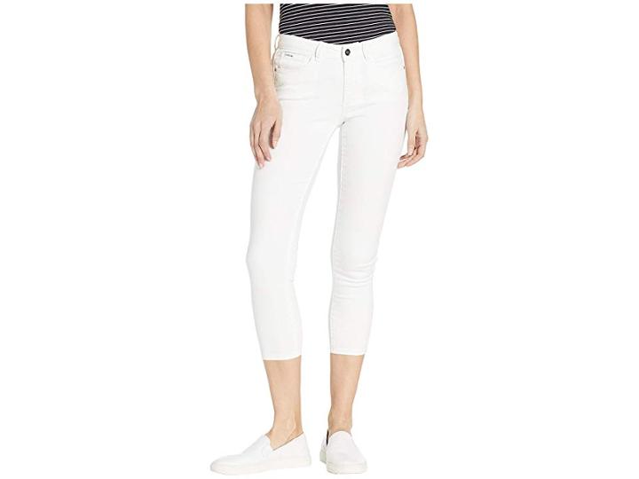 Bebe Heartbreaker Capris Crop In White (white) Women's Jeans
