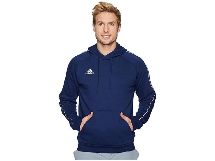 Adidas Core18 Hoodie (dark Blue/white) Men's Sweatshirt