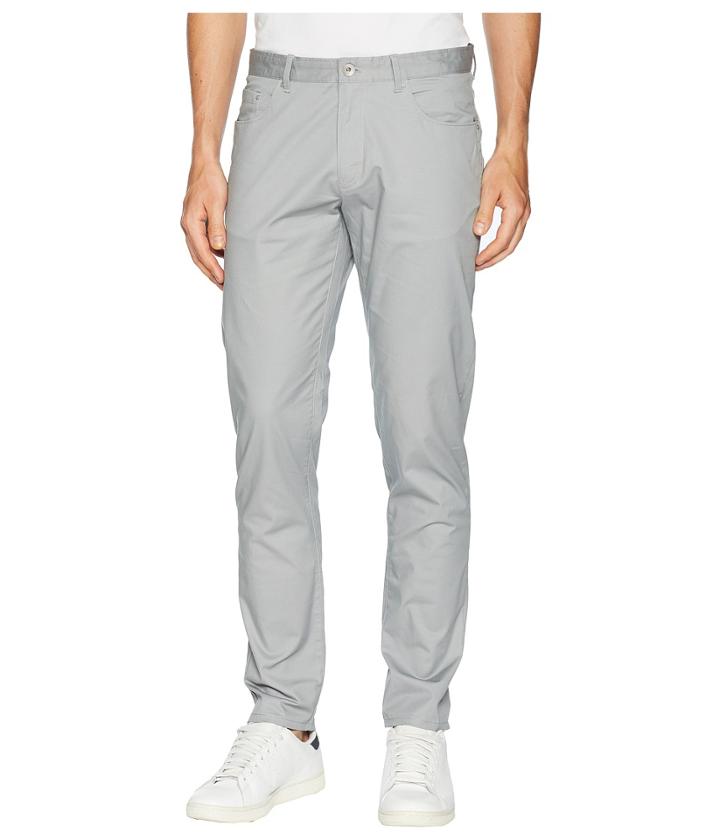 Calvin Klein Five-pocket Micro Herringbone Pants (pure Gray) Men's Casual Pants