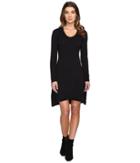 Mod-o-doc Cotton Modal Spandex Jersey Crossover Hem Dress (black) Women's Dress
