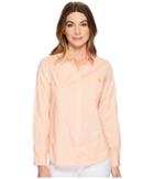 U.s. Polo Assn. Solid Single Pocket Long Sleeve Shirt (peach Bud) Women's Long Sleeve Button Up