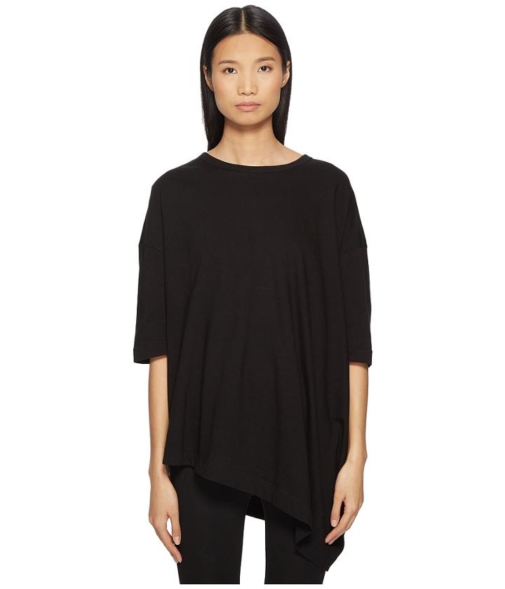 Y's By Yohji Yamamoto M-unbalance T B Asymmetrical Tee Shirt (black) Women's T Shirt