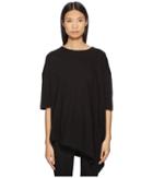 Y's By Yohji Yamamoto M-unbalance T B Asymmetrical Tee Shirt (black) Women's T Shirt