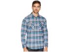 Royal Robbins Performance Flannel Plaid Long Sleeve (blue Depths) Men's Long Sleeve Button Up