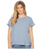 Mod-o-doc Soft Spun Jersey Crossover Back Top W/ Flounce (blue) Women's Clothing