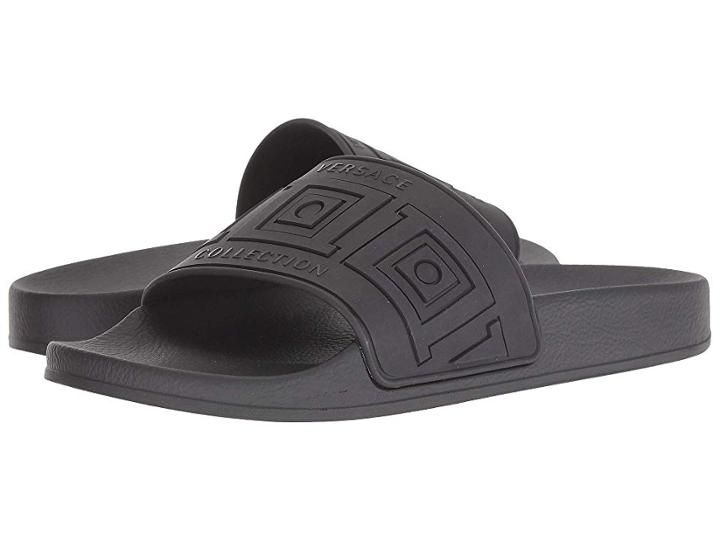 Versace Collection Rubber Pool Slide (black) Men's Slide Shoes