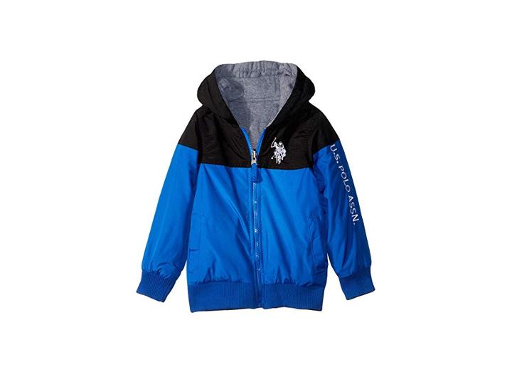 U.s. Polo Assn. Kids Hoodie (big Kids) (blue Tile/black) Boy's Coat
