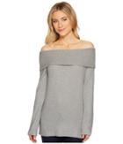 Three Dots Corey Off Shoulder Sweater (granite) Women's Sweater