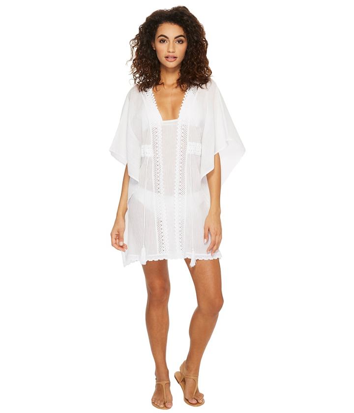 Jantzen Crochet Tunic Cover-up (white) Women's Swimwear
