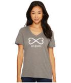 Life Is Good Love Forever Cool Vee (slate Gray) Women's Long Sleeve Pullover