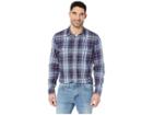 Lucky Brand Clean Two-pocket Workwear Shirt (red/blue Plaid) Men's Clothing