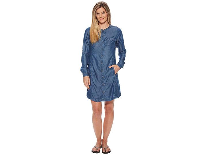 Prana Aliki Shirt Dress (antique Blue) Women's Dress