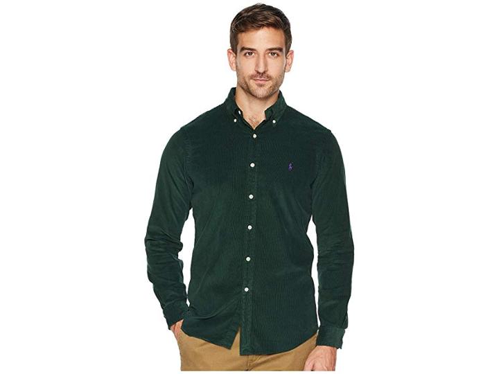 Polo Ralph Lauren Classic Fit Corduroy Woven (college Green) Men's Clothing